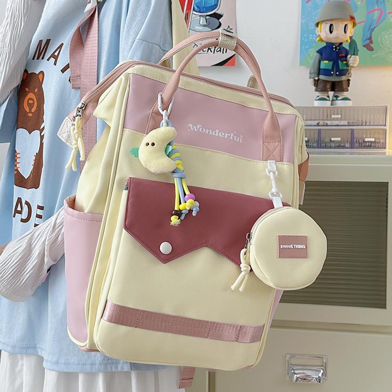 Colorblock Studenten Schultasche Kinderrucksack Leichter Rucksack