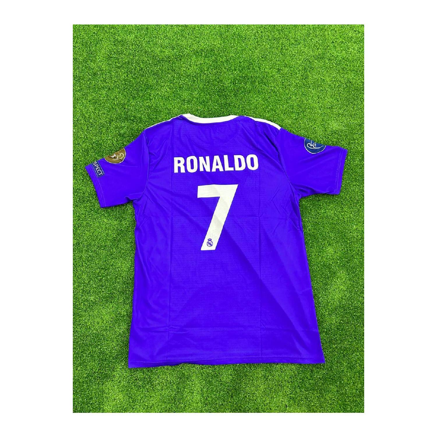 

Роналду Реалмадрид 2017 Кардифф Фиолетовый Джерси с коротким рукавом