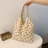 Trendy 2024 Canvas Strawberry Tote Bag Fashionable Soft Shoulder Bag For Women