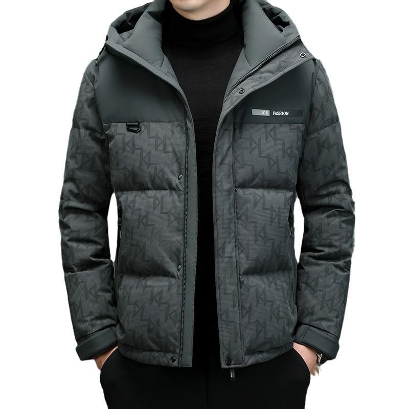 Winter Fashion Men'S Young And Middle-Aged Zipper Hooded White Duck Down Fashion Casual Warm Down Jacket
