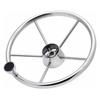 5-Spoke Stainless Steel Boat Steering Wheel with Black Polyurethane Foam Non-Slip Anti-Sweat Marine Accessories
