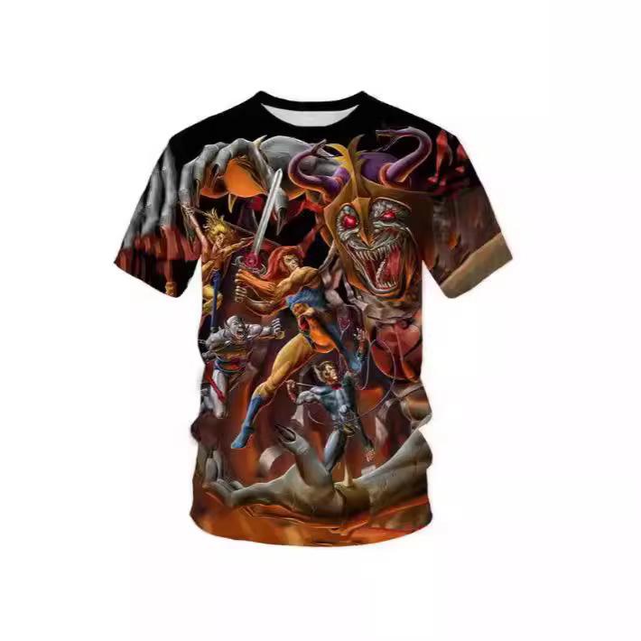 Thundercats anime 3D printed T-shirt for men and women, oversized streetwear in Harajuku