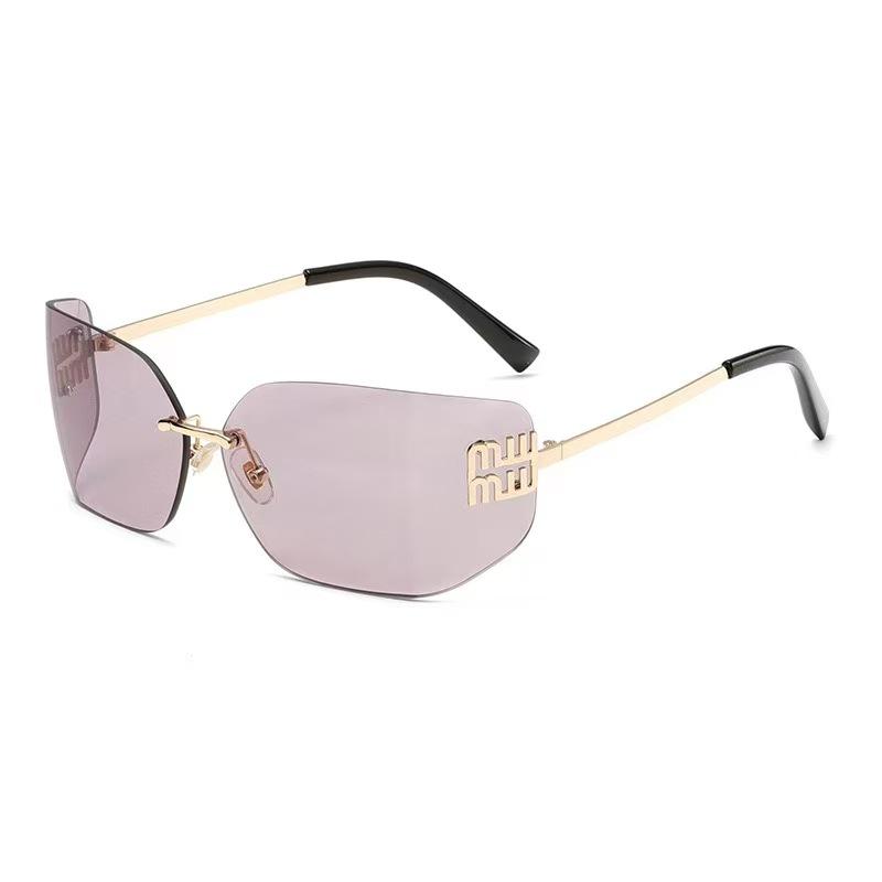 

Light Luxury Frameless Curved Metal Sunglasses with Personalized Y2k Millennium Hot Girl Style, Popular Street Photography Trend Sunglasses фіолетовий