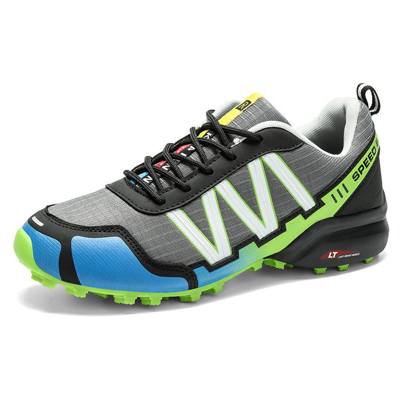 Large size men's shoes outdoor sports casual shoes breathable mesh non-slip travel shoes running shoes black shoes