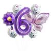 Butterfly 32 Inch Digital Flower Aluminum Film Balloon Set Baby Birthday Balloon Party Decoration Scene