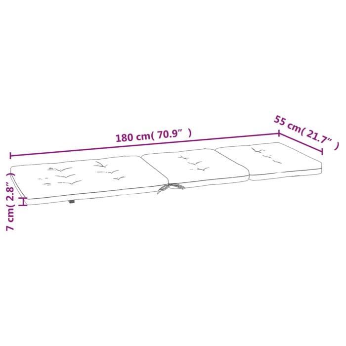 VidaXL Coussins de chaise longue lot de 2 rouge tissu oxford 361990