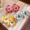 Oil Drip Colorful Flower Earrings Korean Style Floral Ear Studs Exaggerated Ear Pendant  Daily