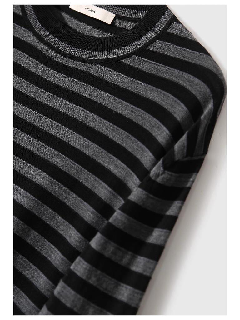 Früher Herbst Gestreifter Strick Damenpullover - Leichtigkeit Lässige Mode Langarm Oberteil