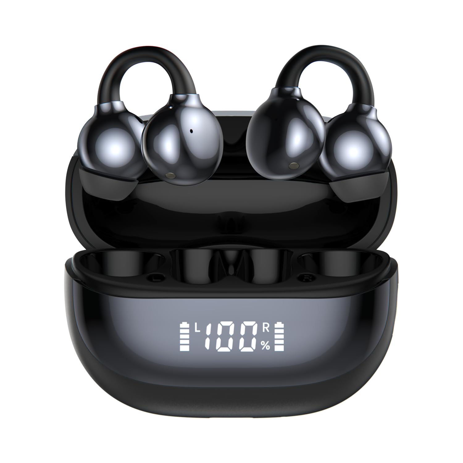 

Wireless Bluetooth Earbuds with 6 Silicone ENC Call 80 Hours of Music 2025 Latest Bluetooth IPX7 Sound Low Compatible with iPhone and Perfect for and чорний