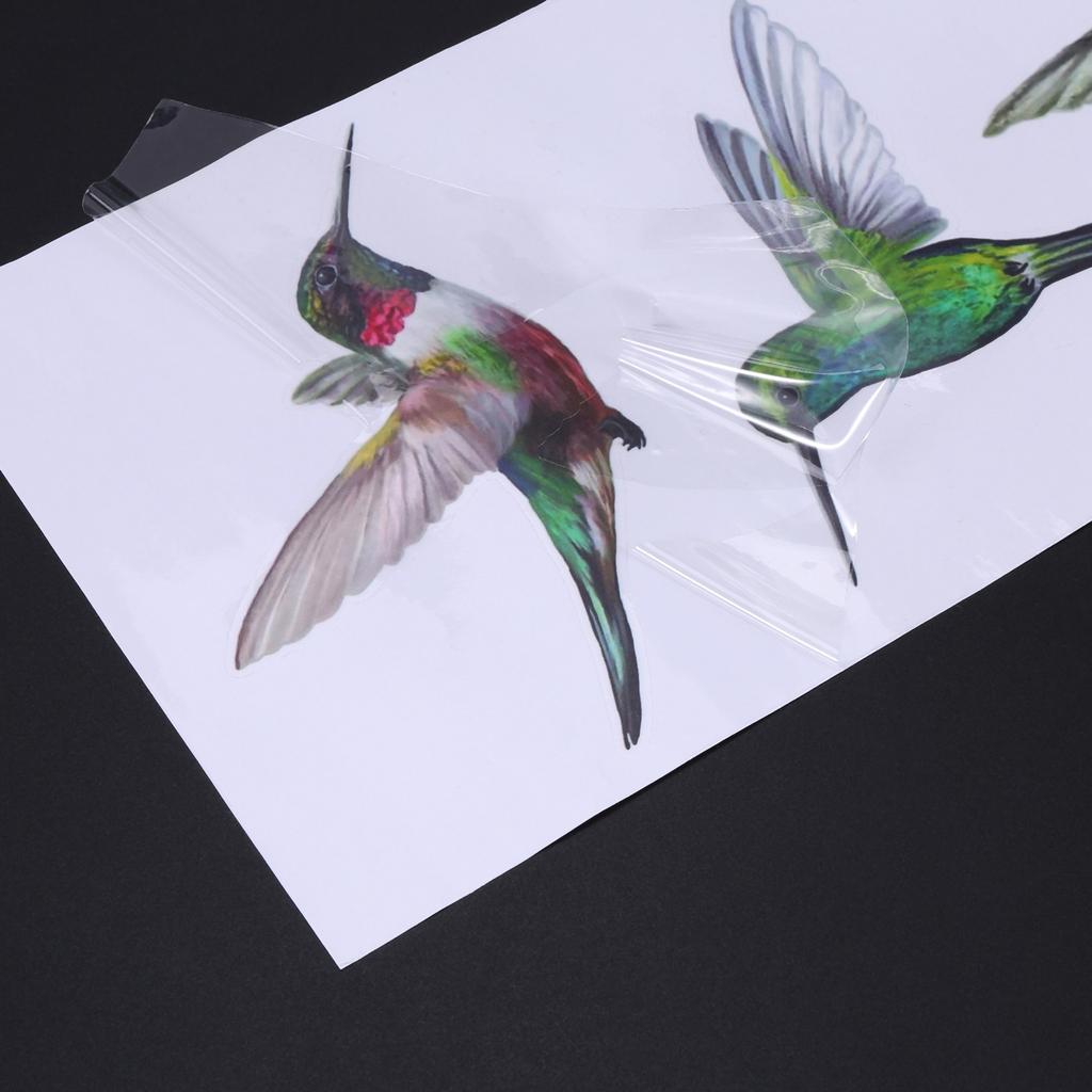 M-Modern-8 Large Beautiful Humming Bird Static Cling Window Stickers Hummingbird Anti Collision Bird Strike Window Stickers