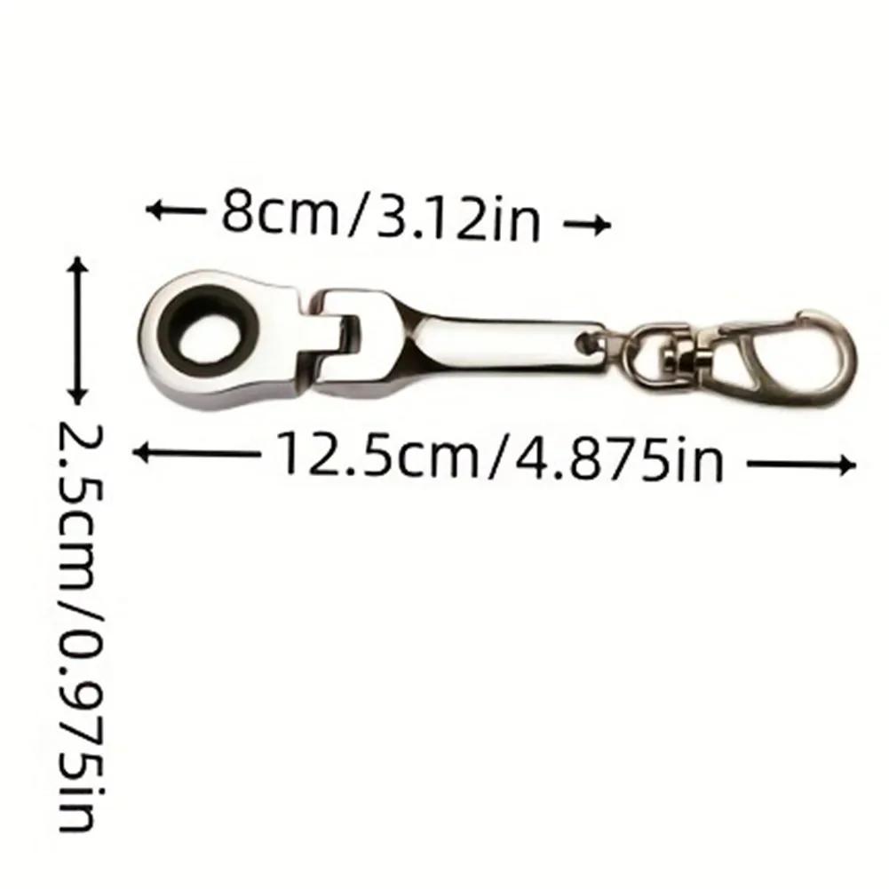 10mm Ratchet Spanner Portable Wrench Metal Racing Keychain Key Chain Ring Keyring Adjustable Wrench Tools Tool