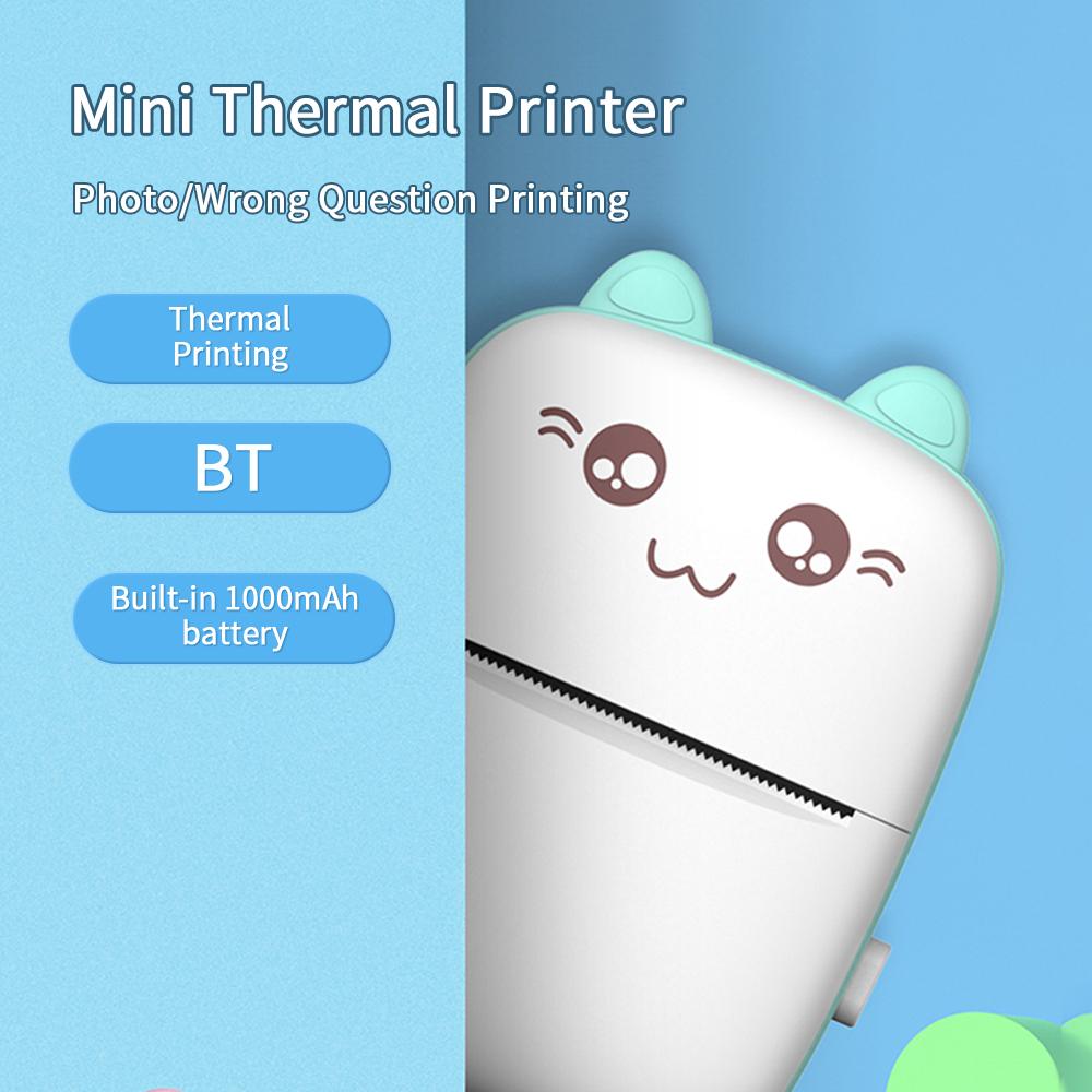 Mini Thermal Printer Portable Wireless Bluetooth-compatible 200dpi Label Printer Memo Problem Printer