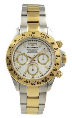 Kronografur 10 ATM Vandtæt T4C01TW Guld [Technos] Herre