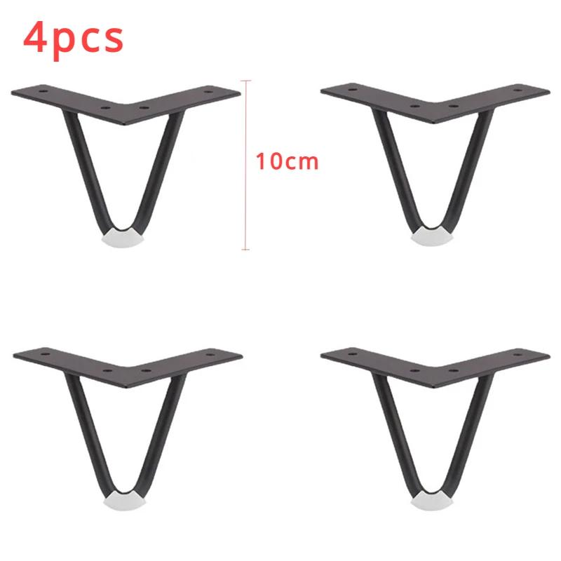 

4Pcs 10/15cm Hardware Fitting Metal Thickening Steel Bar Feet V-Shaped Furniture Two Forked Iron Bedside Coffee Table Feet