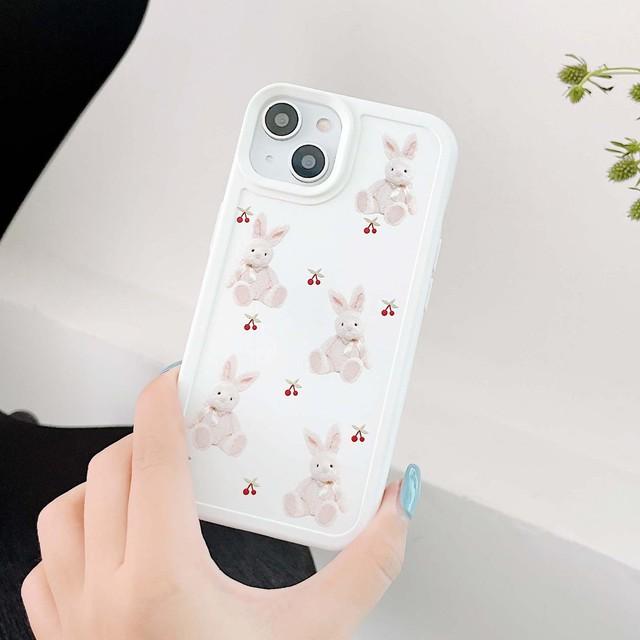 

Чехол с рисунком вишневого кролика для Iphone 11 12 Pro Max X Xr Xsmax 13 Promax, силиконовый мягкий противоударный чехол для телефона с изображением кролика For iphone 12