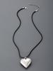 Exaggerated Heart Pearl Necklace with Irregular Hollow Design for Women