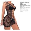 Women's Mesh Chemise Babydoll Mini Dress Sexy Sheer Lace Bodycon Dress Cutout Sparkly Rhinestone Fishnet Nightwear
