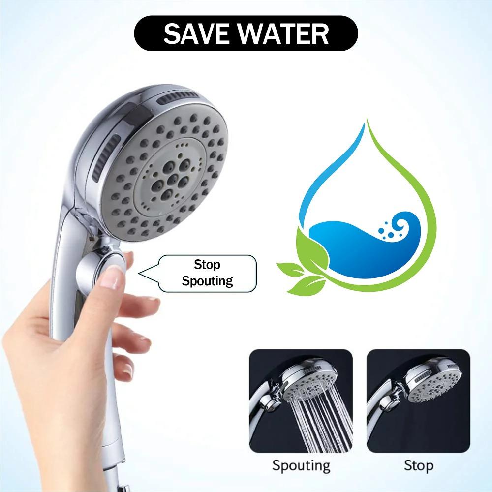 Shower Head with Handheld High Pressure Shower Heads Attached with Extra Long Hose