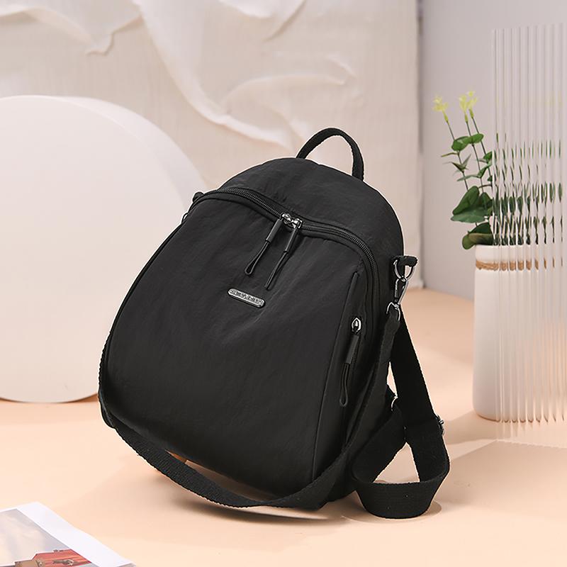 Minimalist Backpack For Women Large Capacity Nylon Adjustable Straps Hidden Anti-Theft Pocket Crossbody Bag For Daily Use