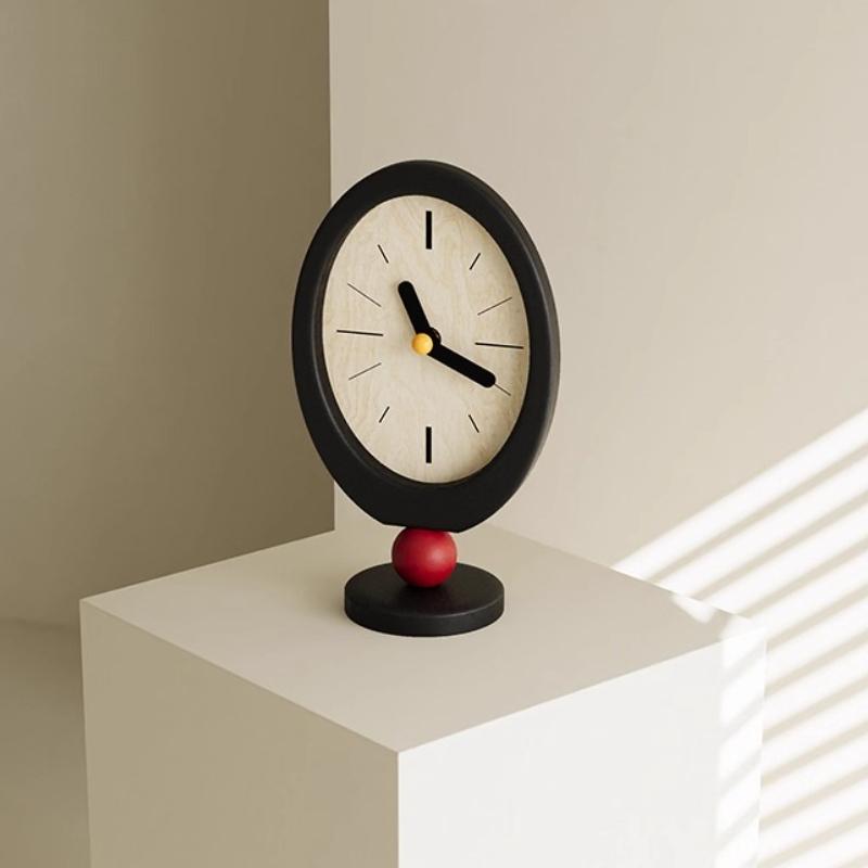 Wooden Table Clocks Living Room Coffee Table Desktop Clock Bedroom Silent Simple Desk Watch Interior Decoration Accessories