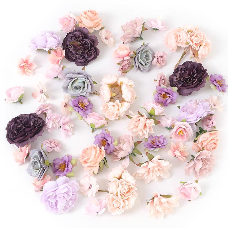 Mixed Artificial Rose Flowers Heads Fake Flower for Home Hoom Decor Garden Wedding Decoration DIY Craft Garland Gifts Accessory