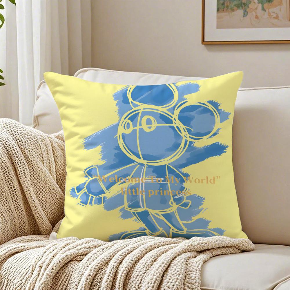 Minimal Art Cute Simple Bear Cushion Cover Pillowcase Antidustmite living Room Sofa Decor Cushion Room