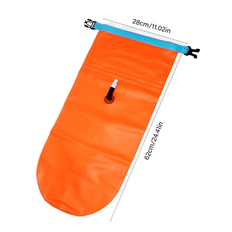 Swim Safety Tow Float Dry Bag, Inflatable PVC Float with Adjustable Waist Belt