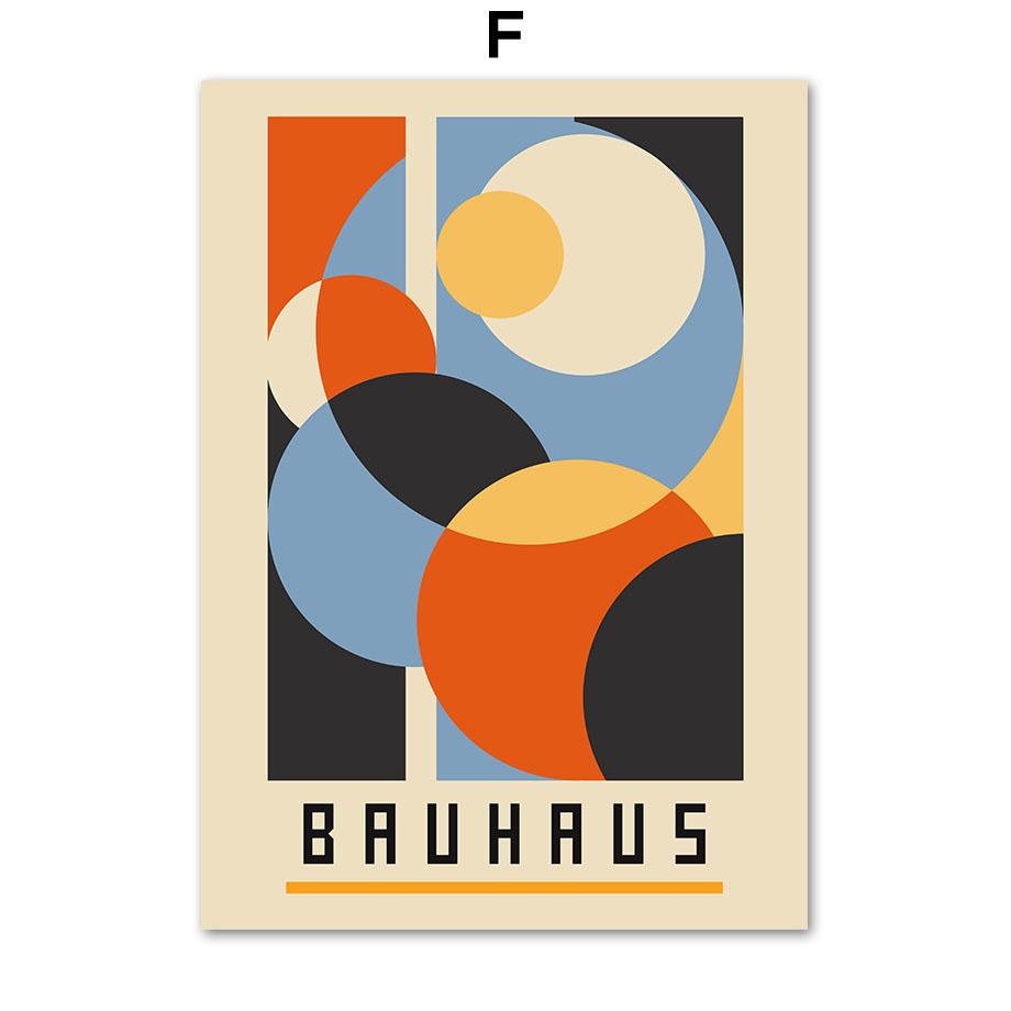 Bauhaus Color Block Geometric Figure Abstract Wall Art Posters & Prints Canvas Painting Hotel Bar Pictures For Living Room Decor