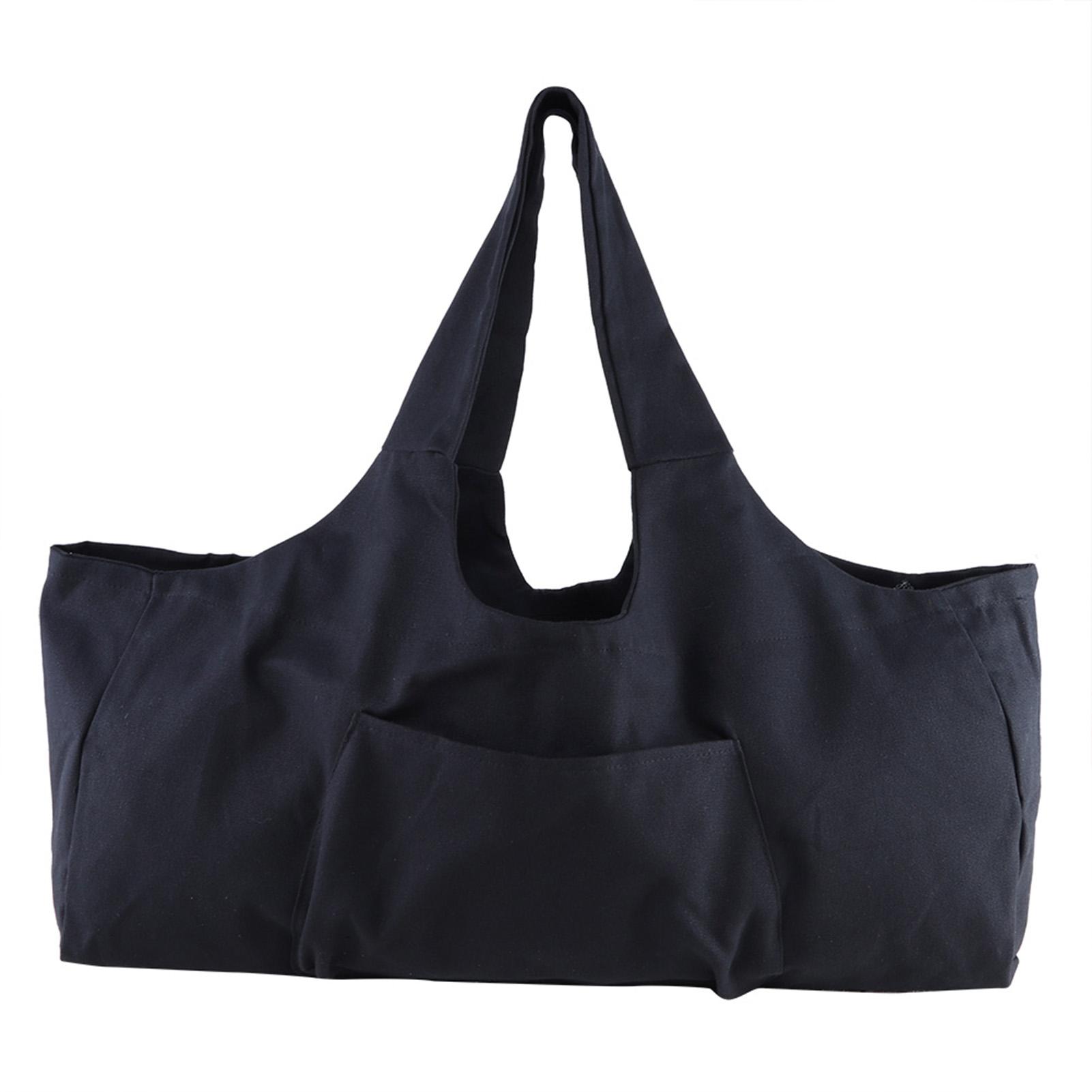 

Large Capacity Canvas Handbag Single Shoulder Sport Gym Bag (Black) Black