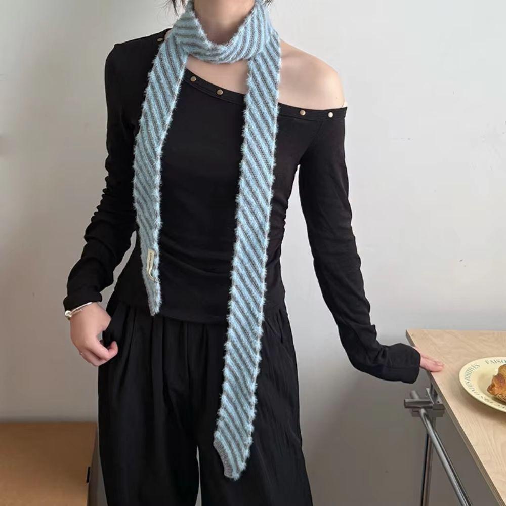 180cm Women's Knitted Scarf Soft Long Tie Scarf Casual Neck Warmer Costume Accessories