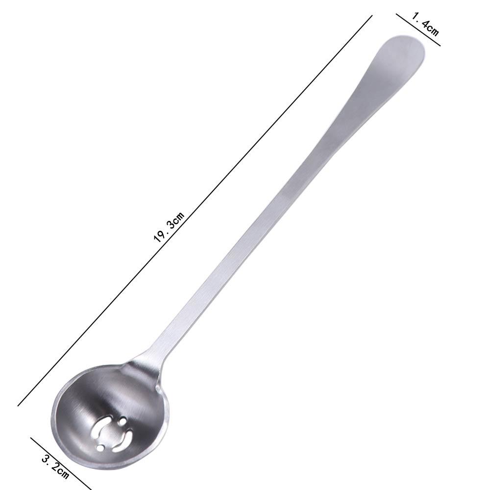 Stainless Steel Olive Strainer Spoon Long Handle Olive Scoop Jam Slotted Spoon with Drain Hole Pickle Spoons Canned Food