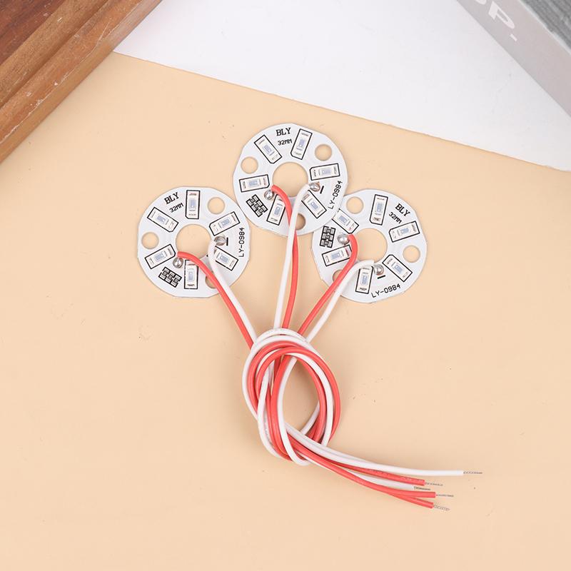 3Pcs 3W 5V Color Led Chip Bead Lights Board Bulb Round Transformation Light Source Dia 32Mm Green Blue Red Purple White Lamp