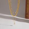 3Pcs Multi-layer Stainless Steel Waterproof Necklace for Women New Chic 18k Gold PVD Plated Zircon Waterproof Jewelry Girls