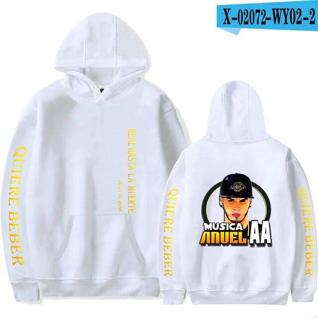 Anuel AA Printed Hoodies Sweatshirt Coat Real Hasta La Muerte casual Tracksuit Costume Unisex Women Clothing Anime Pullover Hoodie