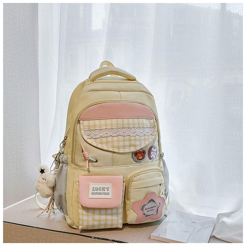 New High-value, Fresh and Sweet Candy-colored Backpack, Lightweight and Large-capacity Backpack for Junior High School Students