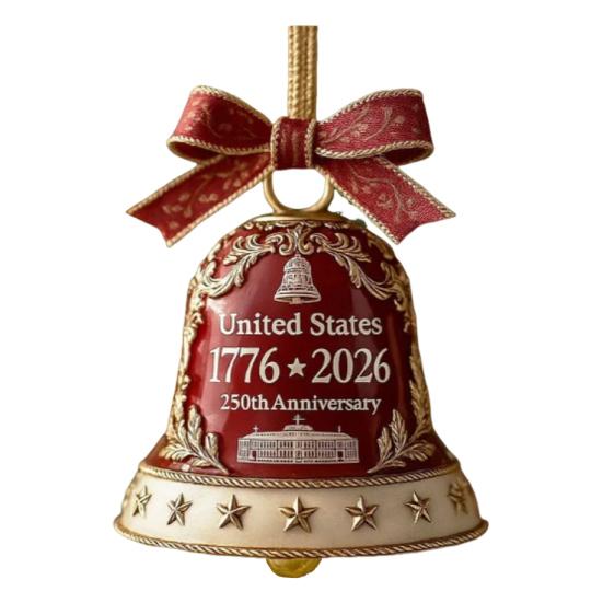 USA 250-årsjubileum Klokke Ornament Minne Dørklokke Juletrepynt Patriotisk Suvenir Gaver til Samlere