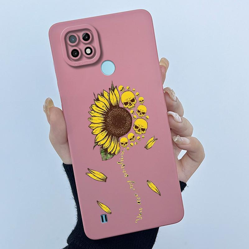 For Realme C21 RMX3201 / C21Y RMX3261 RMX3263 C25Y Phone Case Coque Soft Silicone Sweet Painted Girls Lovely Printed Back Cover