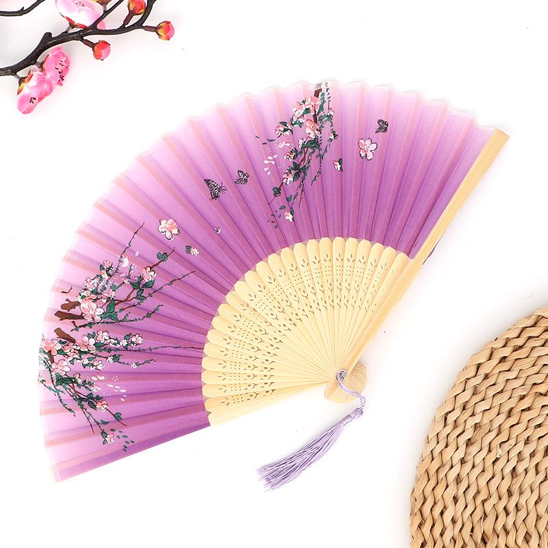 Hanfu skládací vějíř pro ženy inspirovaný japonským a čínským stylem – Scénický tanec bambusový styl