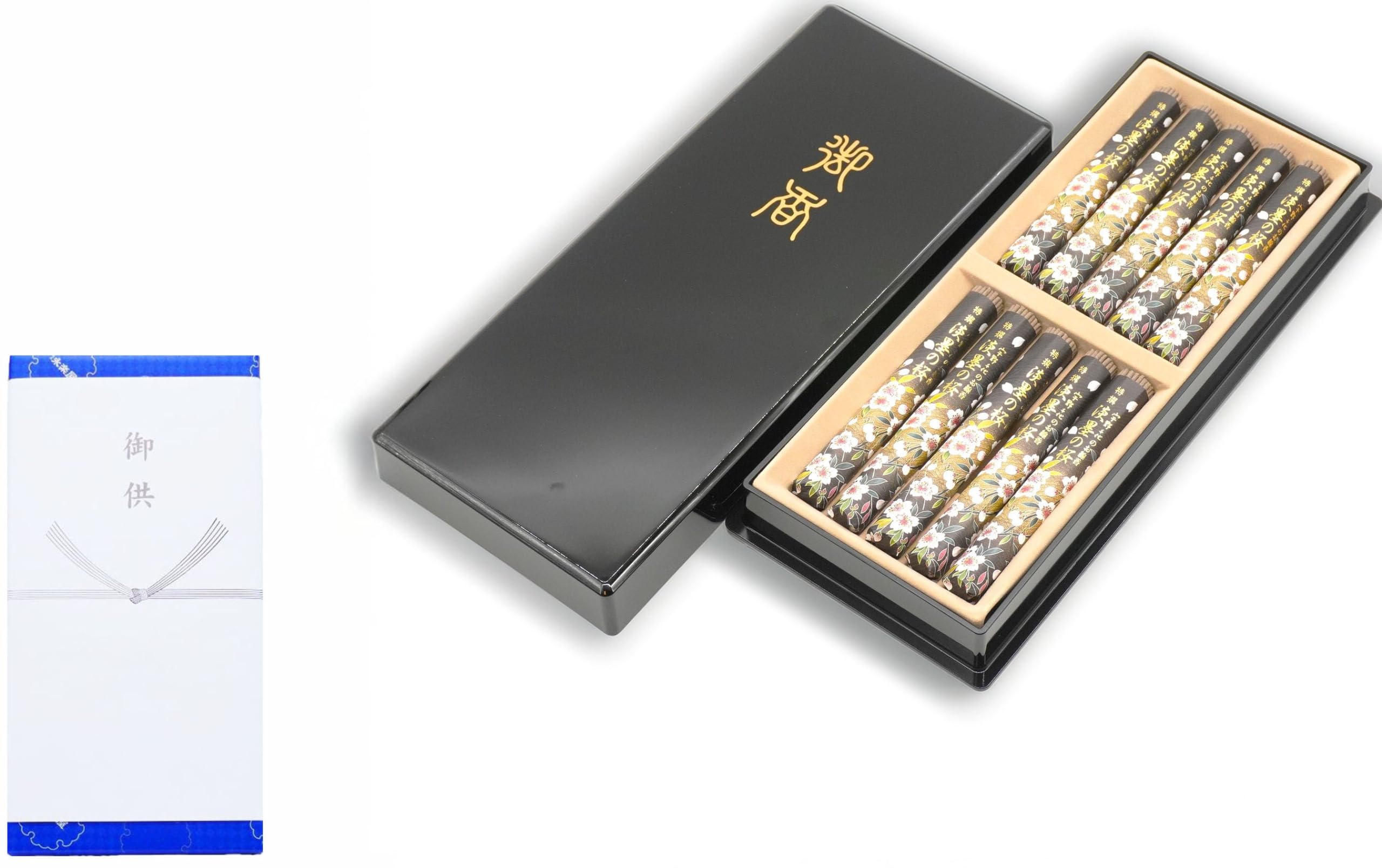 

[Uno Chiyo Incense] Specially Selected Light Ink Cherry Blossom Incense Set. These low-smoke incense sticks have a mellow sandalwood scent. Made with