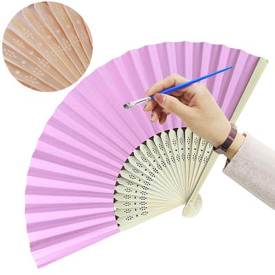 Bamboo Folding Fan Paper Fan DIY Painting Fan Handheld Fan Chinese Fan for Home Dancing Party Wedding Decoration