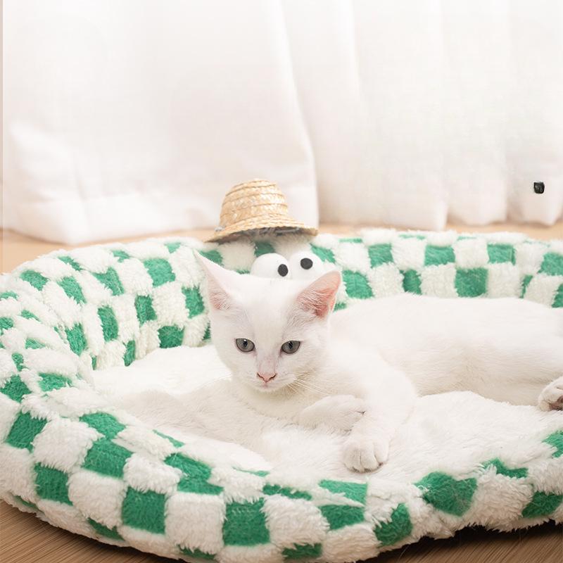 Cat Nest Semi-open Pet Nest Autumn and Winter Warm Four-season Universal Nest Cat Supplies Dual-purpose Pet Nest
