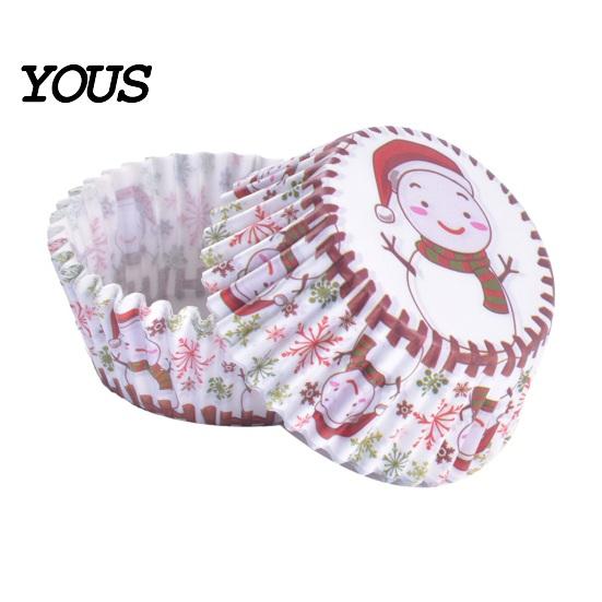 Gingerbread Man Baking Liners 100PCS Christmas Cupcake Liners, Food Grade Greaseproof Cups, Festive Holiday Paper Molds Patterns Print Round Trays for
