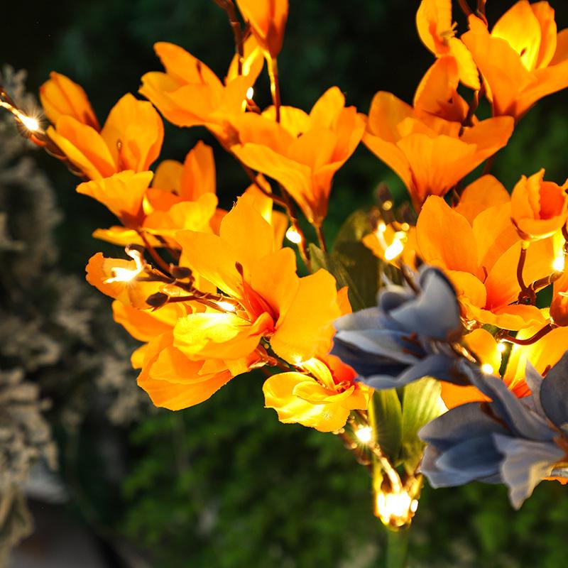 Solar Magnolia Landscape Lights: Outdoor Waterproof Decorative Lights for Courtyard, Lawn, and Holiday Atmosphere.