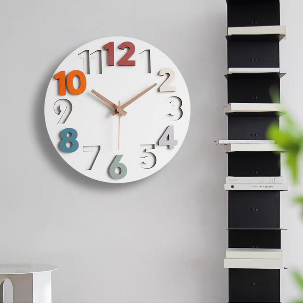 Wall 3D Wall Clock Western Easy to 3D Diameter Clock, Nordic, Stylish, Silent, Numbers, Clock, Interior, Style, Quiet, Read, Numbers, 30cm, Quiet,