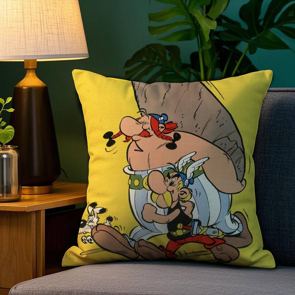 Cartoon A-Asterix And O-Obelix Pillow Case Sofa Living Room Bedroom Double-sided Printing Square Cushion Nap Time Cushion Cover