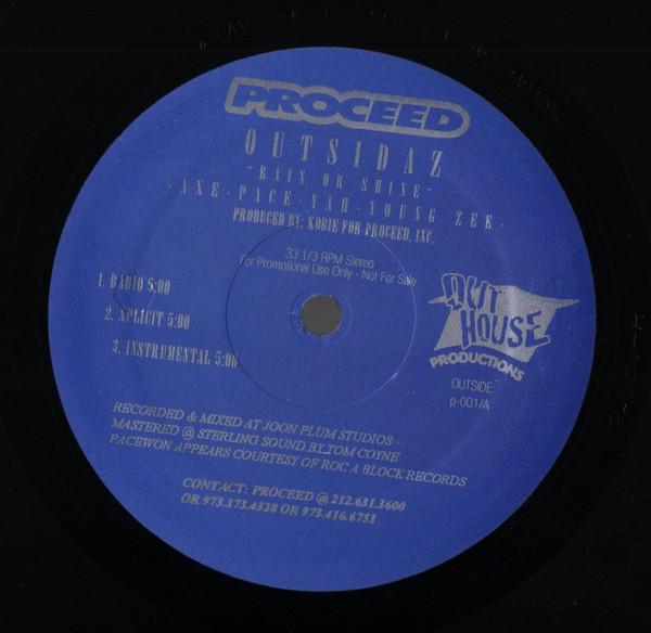 

12inch Record OUTSIDAZ / TANYA VON - Rain Or Shine / Tonite P001 Proceed 1998 US Rap & Hip-Hop/R&B Used