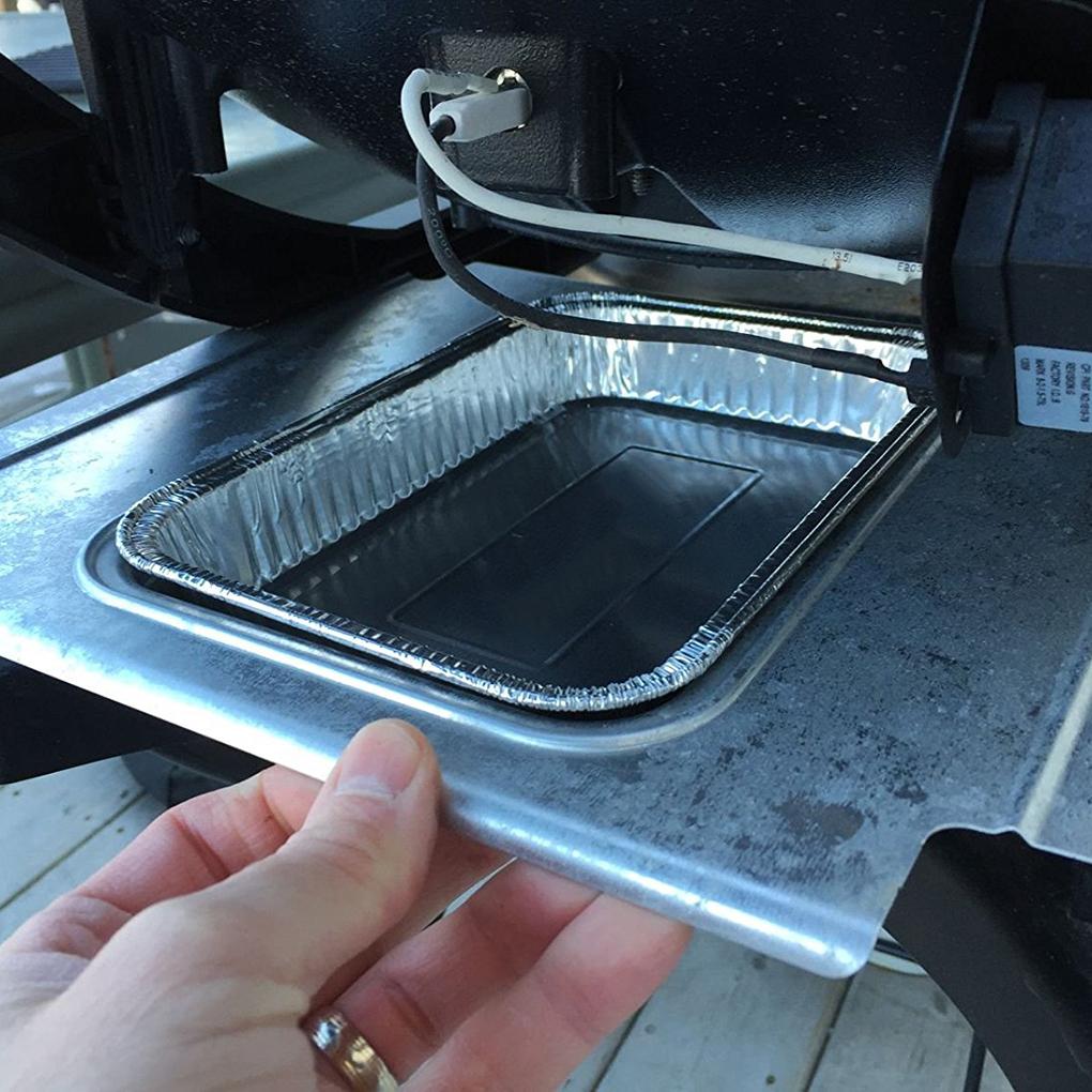 Pack of 10 Aluminum Foil Pans Kitchen Supplies Take-out Containers Food Container Baking Plate Stackable Single-use Pan