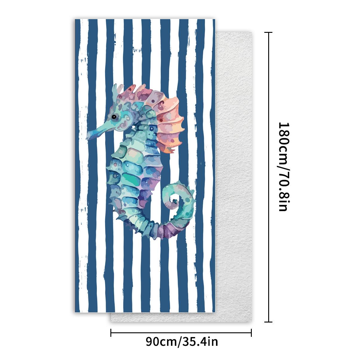 

Seahorse beach towel travel beach beach camping towel printed microfiber bath towel 90 * 180 [OPP independent bag]