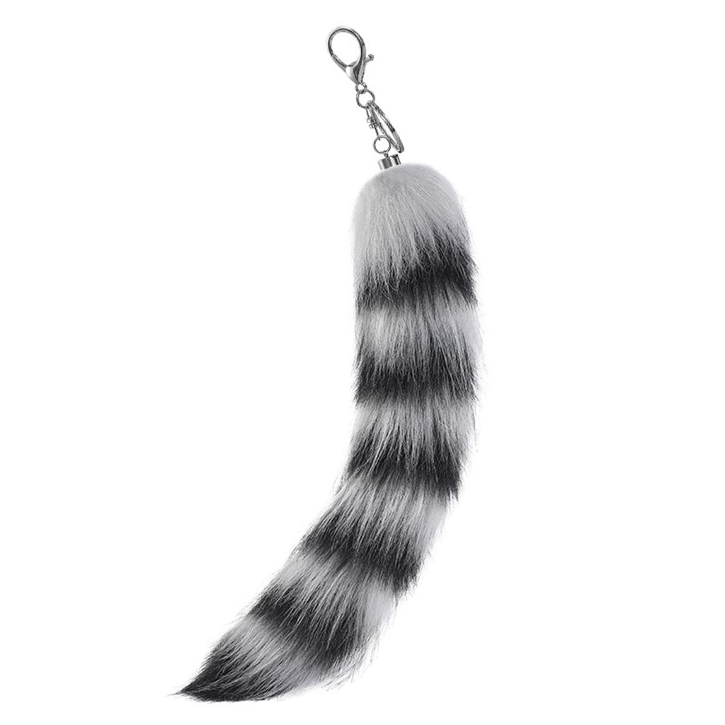 Adorable Foxes Tail Keychain Set Sturdy Ring Closure Soft Material Stylish Decoration For Keys Purses Or Backpacks