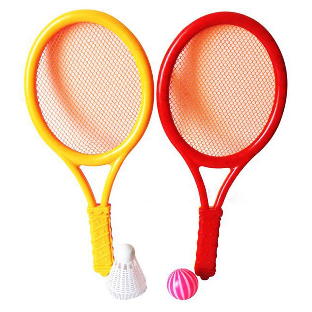 Plastic Rackets Set Tennis Racquets Battledores with Tennis and Badminton Children Sports Toy Random Color